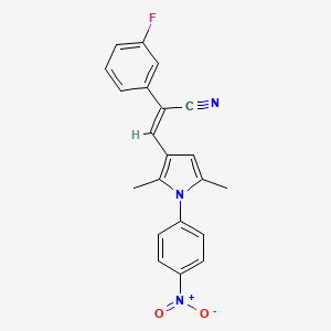 (Z)-3-[2,5-dimethyl-1-(4-nitrophenyl)pyrrol-3-yl]-2-(3-fluorophenyl)prop-2-enenitrile