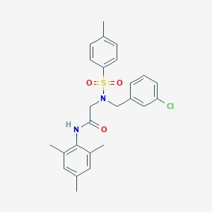 2-[(3-chlorophenyl)methyl-(4-methylphenyl)sulfonylamino]-N-(2,4,6-trimethylphenyl)acetamide