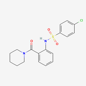 4-CHLORO-N-[2-(PIPERIDINE-1-CARBONYL)PHENYL]BENZENE-1-SULFONAMIDE