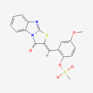 4-methoxy-2-[(Z)-(3-oxo[1,3]thiazolo[3,2-a]benzimidazol-2(3H)-ylidene)methyl]phenyl methanesulfonate