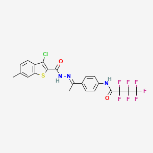 N-(4-{N-[(3-chloro-6-methyl-1-benzothien-2-yl)carbonyl]ethanehydrazonoyl}phenyl)-2,2,3,3,4,4,4-heptafluorobutanamide