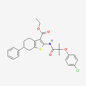 ethyl 2-{[2-(4-chlorophenoxy)-2-methylpropanoyl]amino}-6-phenyl-4,5,6,7-tetrahydro-1-benzothiophene-3-carboxylate