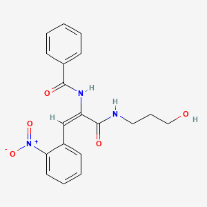 N-[(E)-3-(3-hydroxypropylamino)-1-(2-nitrophenyl)-3-oxoprop-1-en-2-yl]benzamide