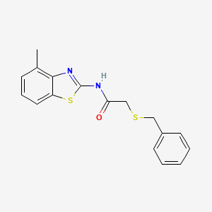 2-(benzylsulfanyl)-N-(4-methyl-1,3-benzothiazol-2-yl)acetamide