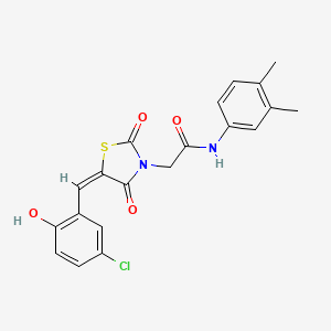 2-[(5E)-5-(5-chloro-2-hydroxybenzylidene)-2,4-dioxo-1,3-thiazolidin-3-yl]-N-(3,4-dimethylphenyl)acetamide