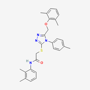 2-[[5-[(2,6-dimethylphenoxy)methyl]-4-(4-methylphenyl)-1,2,4-triazol-3-yl]sulfanyl]-N-(2,3-dimethylphenyl)acetamide