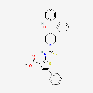 methyl 2-[({4-[hydroxy(diphenyl)methyl]-1-piperidinyl}carbonothioyl)amino]-5-phenyl-3-thiophenecarboxylate