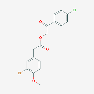 molecular formula C17H14BrClO4 B486336 2-(4-Chlorophenyl)-2-oxoethyl (3-bromo-4-methoxyphenyl)acetate CAS No. 538316-59-5