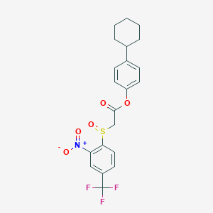 4-cyclohexylphenyl {[2-nitro-4-(trifluoromethyl)phenyl]sulfinyl}acetate