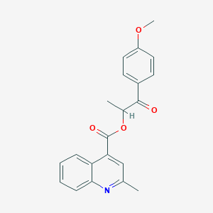 molecular formula C21H19NO4 B486343 1-(4-Methoxyphenyl)-1-oxopropan-2-yl 2-methylquinoline-4-carboxylate CAS No. 667892-46-8