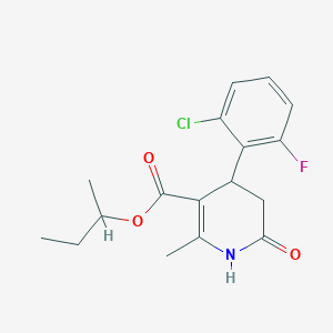 Butan-2-yl 4-(2-chloro-6-fluorophenyl)-2-methyl-6-oxo-1,4,5,6-tetrahydropyridine-3-carboxylate