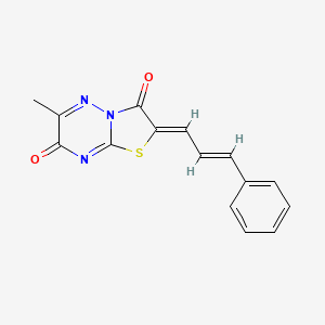 (2Z)-6-methyl-2-[(E)-3-phenylprop-2-enylidene]-[1,3]thiazolo[3,2-b][1,2,4]triazine-3,7-dione