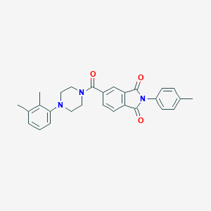 molecular formula C28H27N3O3 B486362 5-(4-(2,3-Dimethylphenyl)piperazine-1-carbonyl)-2-(p-tolyl)isoindoline-1,3-dione CAS No. 667892-65-1