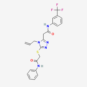 2-[5-(2-anilino-2-oxoethyl)sulfanyl-4-prop-2-enyl-1,2,4-triazol-3-yl]-N-[3-(trifluoromethyl)phenyl]acetamide