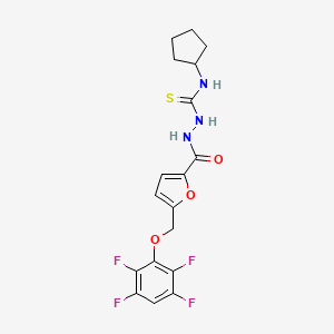 N-cyclopentyl-2-{5-[(2,3,5,6-tetrafluorophenoxy)methyl]-2-furoyl}hydrazinecarbothioamide