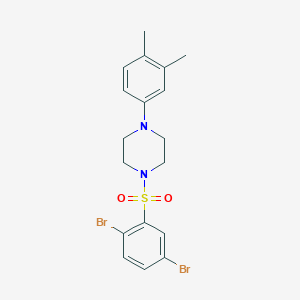 1-(2,5-Dibromobenzenesulfonyl)-4-(3,4-dimethylphenyl)piperazine