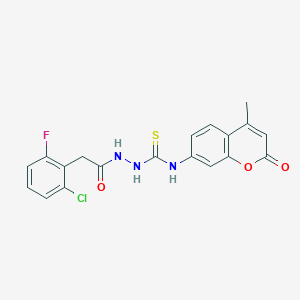 molecular formula C19H15ClFN3O3S B4863780 2-[(2-chloro-6-fluorophenyl)acetyl]-N-(4-methyl-2-oxo-2H-chromen-7-yl)hydrazinecarbothioamide 