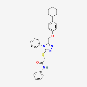 2-({5-[(4-cyclohexylphenoxy)methyl]-4-phenyl-4H-1,2,4-triazol-3-yl}sulfanyl)-N-phenylacetamide