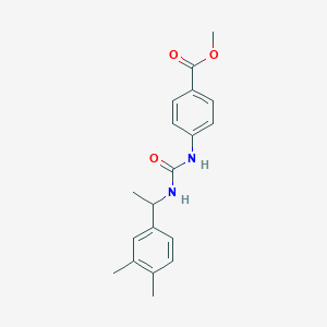 molecular formula C19H22N2O3 B4863841 Methyl 4-({[1-(3,4-dimethylphenyl)ethyl]carbamoyl}amino)benzoate 