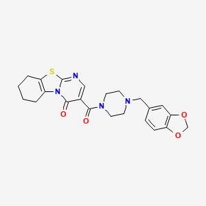 3-{[4-(1,3-benzodioxol-5-ylmethyl)-1-piperazinyl]carbonyl}-6,7,8,9-tetrahydro-4H-pyrimido[2,1-b][1,3]benzothiazol-4-one