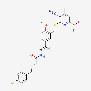 2-[(4-chlorobenzyl)thio]-N'-[3-({[3-cyano-6-(difluoromethyl)-4-methyl-2-pyridinyl]thio}methyl)-4-methoxybenzylidene]acetohydrazide