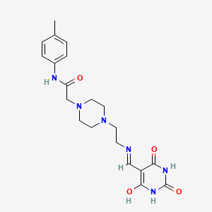 molecular formula C20H26N6O4 B4863871 N-(4-METHYLPHENYL)-2-{4-[2-({[2,4,6-TRIOXOTETRAHYDRO-5(2H)-PYRIMIDINYLIDEN]METHYL}AMINO)ETHYL]PIPERAZINO}ACETAMIDE 