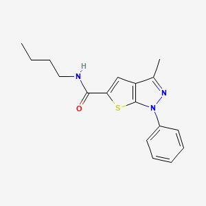 molecular formula C17H19N3OS B4863881 N-butyl-3-methyl-1-phenylthieno[2,3-c]pyrazole-5-carboxamide 