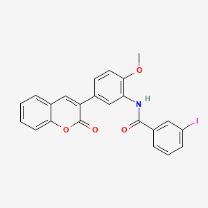 3-iodo-N-[2-methoxy-5-(2-oxo-2H-chromen-3-yl)phenyl]benzamide