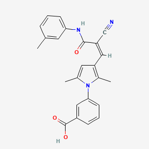 3-[3-[(Z)-2-cyano-3-(3-methylanilino)-3-oxoprop-1-enyl]-2,5-dimethylpyrrol-1-yl]benzoic acid