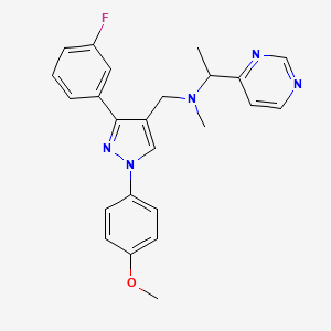 N-{[3-(3-fluorophenyl)-1-(4-methoxyphenyl)-1H-pyrazol-4-yl]methyl}-N-methyl-1-(4-pyrimidinyl)ethanamine