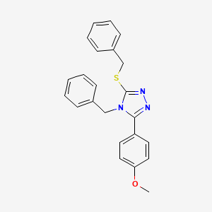 molecular formula C23H21N3OS B4863918 4-Benzyl-3-benzylsulfanyl-5-(4-methoxyphenyl)-1,2,4-triazole 