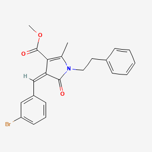 molecular formula C22H20BrNO3 B4863927 methyl 4-(3-bromobenzylidene)-2-methyl-5-oxo-1-(2-phenylethyl)-4,5-dihydro-1H-pyrrole-3-carboxylate 