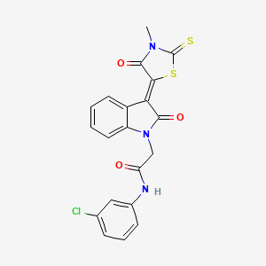 molecular formula C20H14ClN3O3S2 B4863939 N-(3-chlorophenyl)-2-[(3Z)-3-(3-methyl-4-oxo-2-thioxo-1,3-thiazolidin-5-ylidene)-2-oxo-2,3-dihydro-1H-indol-1-yl]acetamide 