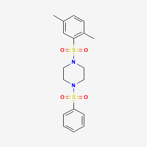 molecular formula C18H22N2O4S2 B4863963 1-[(2,5-dimethylphenyl)sulfonyl]-4-(phenylsulfonyl)piperazine 