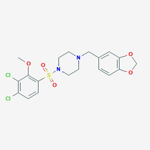 1-(1,3-Benzodioxol-5-ylmethyl)-4-(3,4-dichloro-2-methoxyphenyl)sulfonylpiperazine