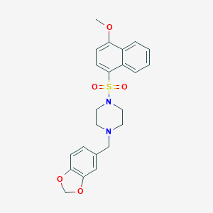 1-(Benzo[d][1,3]dioxol-5-ylmethyl)-4-((4-methoxynaphthalen-1-yl)sulfonyl)piperazine