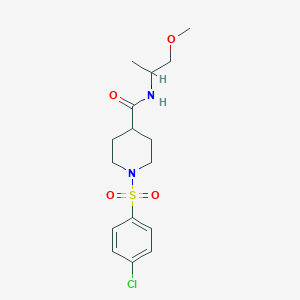 molecular formula C16H23ClN2O4S B4863984 1-(4-chlorophenyl)sulfonyl-N-(1-methoxypropan-2-yl)piperidine-4-carboxamide 