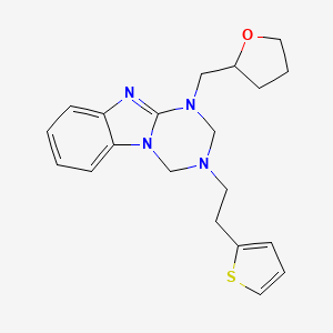 1-(Tetrahydrofuran-2-ylmethyl)-3-[2-(thiophen-2-yl)ethyl]-1,2,3,4-tetrahydro[1,3,5]triazino[1,2-a]benzimidazole