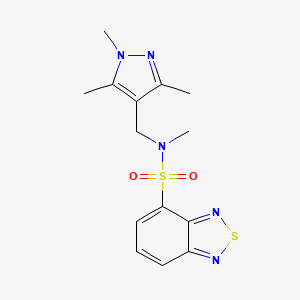 molecular formula C14H17N5O2S2 B4863999 N-methyl-N-[(1,3,5-trimethyl-1H-pyrazol-4-yl)methyl]-2,1,3-benzothiadiazole-4-sulfonamide 