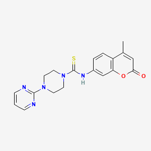 molecular formula C19H19N5O2S B4864011 N-(4-methyl-2-oxo-2H-chromen-7-yl)-4-(2-pyrimidinyl)-1-piperazinecarbothioamide 