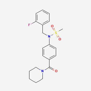 molecular formula C20H23FN2O3S B4864014 N-(2-fluorobenzyl)-N-[4-(1-piperidinylcarbonyl)phenyl]methanesulfonamide 