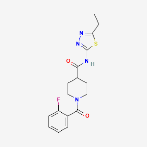 molecular formula C17H19FN4O2S B4864039 N-(5-ethyl-1,3,4-thiadiazol-2-yl)-1-(2-fluorobenzoyl)piperidine-4-carboxamide 