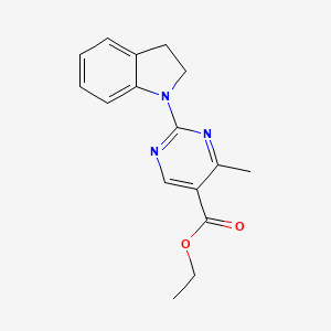 molecular formula C16H17N3O2 B4864049 ethyl 2-(2,3-dihydro-1H-indol-1-yl)-4-methylpyrimidine-5-carboxylate 