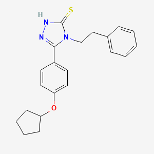 molecular formula C21H23N3OS B4864062 5-[4-(cyclopentyloxy)phenyl]-4-(2-phenylethyl)-4H-1,2,4-triazole-3-thiol 