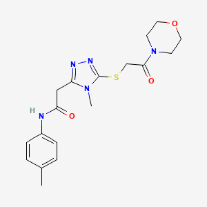 molecular formula C18H23N5O3S B4864096 2-(4-methyl-5-{[2-(morpholin-4-yl)-2-oxoethyl]sulfanyl}-4H-1,2,4-triazol-3-yl)-N-(4-methylphenyl)acetamide 