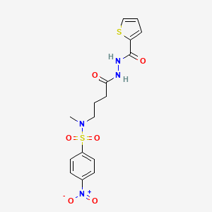 molecular formula C16H18N4O6S2 B4864105 N-methyl-4-nitro-N-[4-oxo-4-[2-(thiophene-2-carbonyl)hydrazinyl]butyl]benzenesulfonamide 