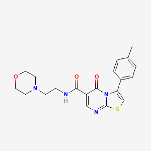 molecular formula C20H22N4O3S B4864117 3-(4-methylphenyl)-N-[2-(4-morpholinyl)ethyl]-5-oxo-5H-[1,3]thiazolo[3,2-a]pyrimidine-6-carboxamide 