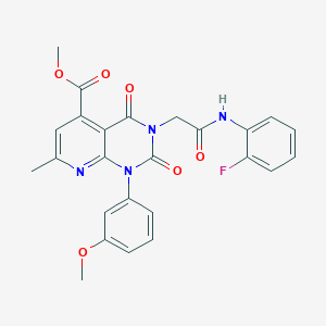 METHYL 3-{[(2-FLUOROPHENYL)CARBAMOYL]METHYL}-1-(3-METHOXYPHENYL)-7-METHYL-2,4-DIOXO-1H,2H,3H,4H-PYRIDO[2,3-D]PYRIMIDINE-5-CARBOXYLATE