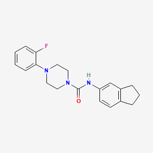 N-(2,3-dihydro-1H-inden-5-yl)-4-(2-fluorophenyl)-1-piperazinecarboxamide