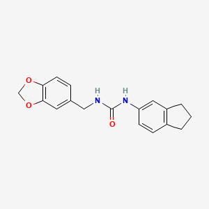 molecular formula C18H18N2O3 B4864241 N-(1,3-benzodioxol-5-ylmethyl)-N'-(2,3-dihydro-1H-inden-5-yl)urea 